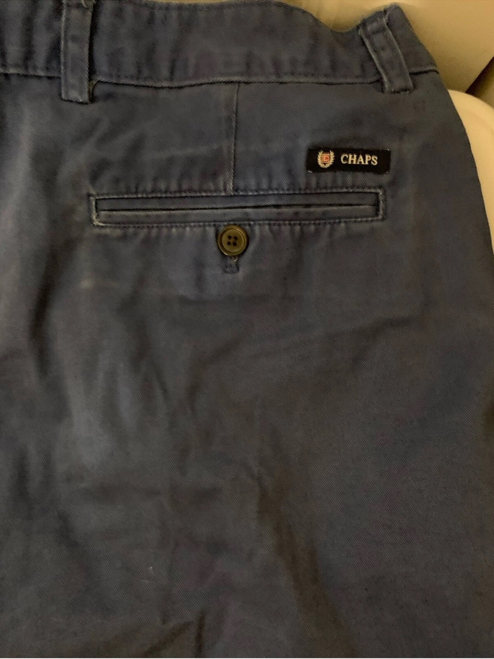 Chaps Khaki‎ Shorts Blue Flat Front Size 36 Zipper Fly